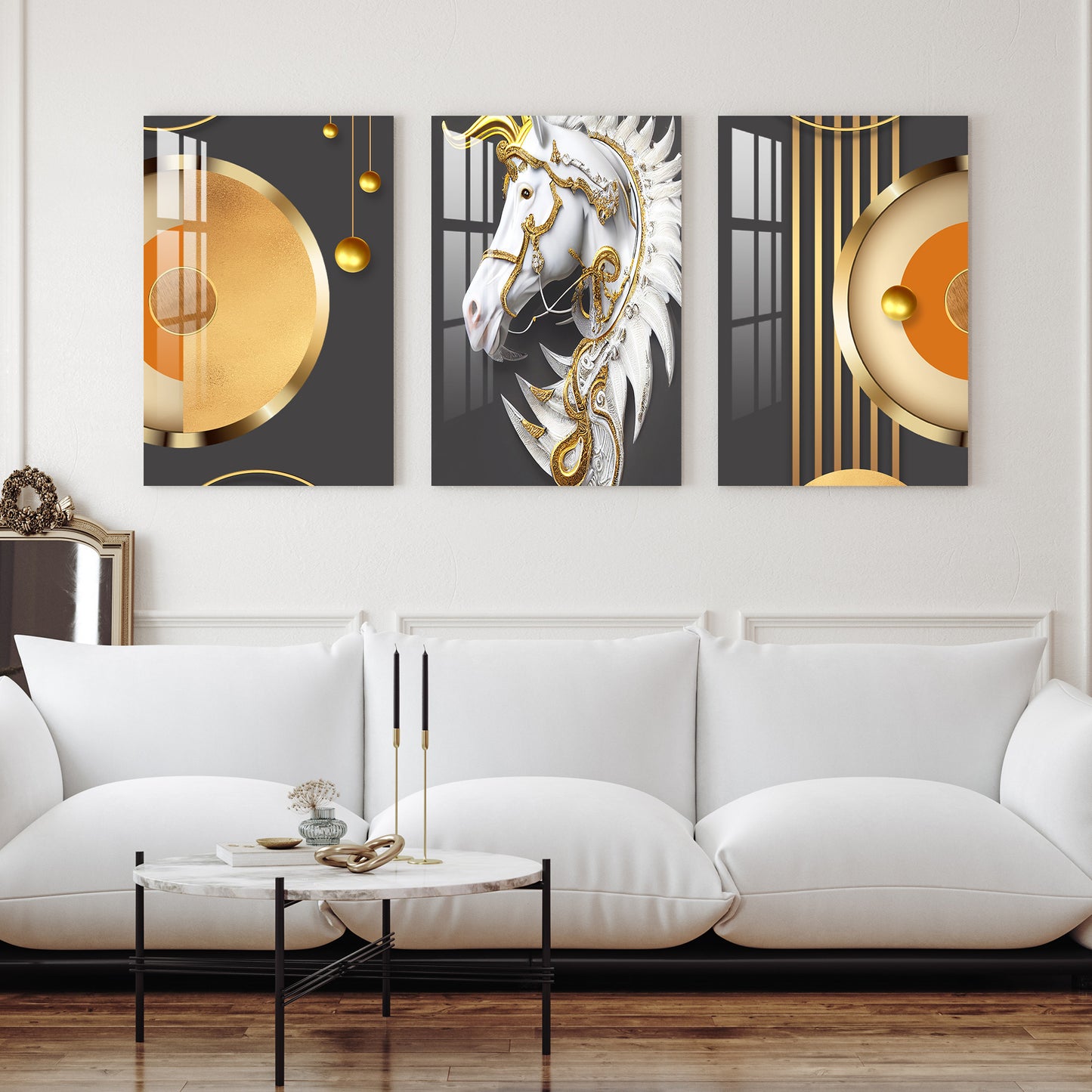 Majestic Horse Acrylic Wall Art (Set of 3)