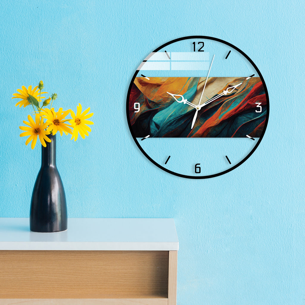 Colors of Canvas Printed Acrylic Wall Clocks