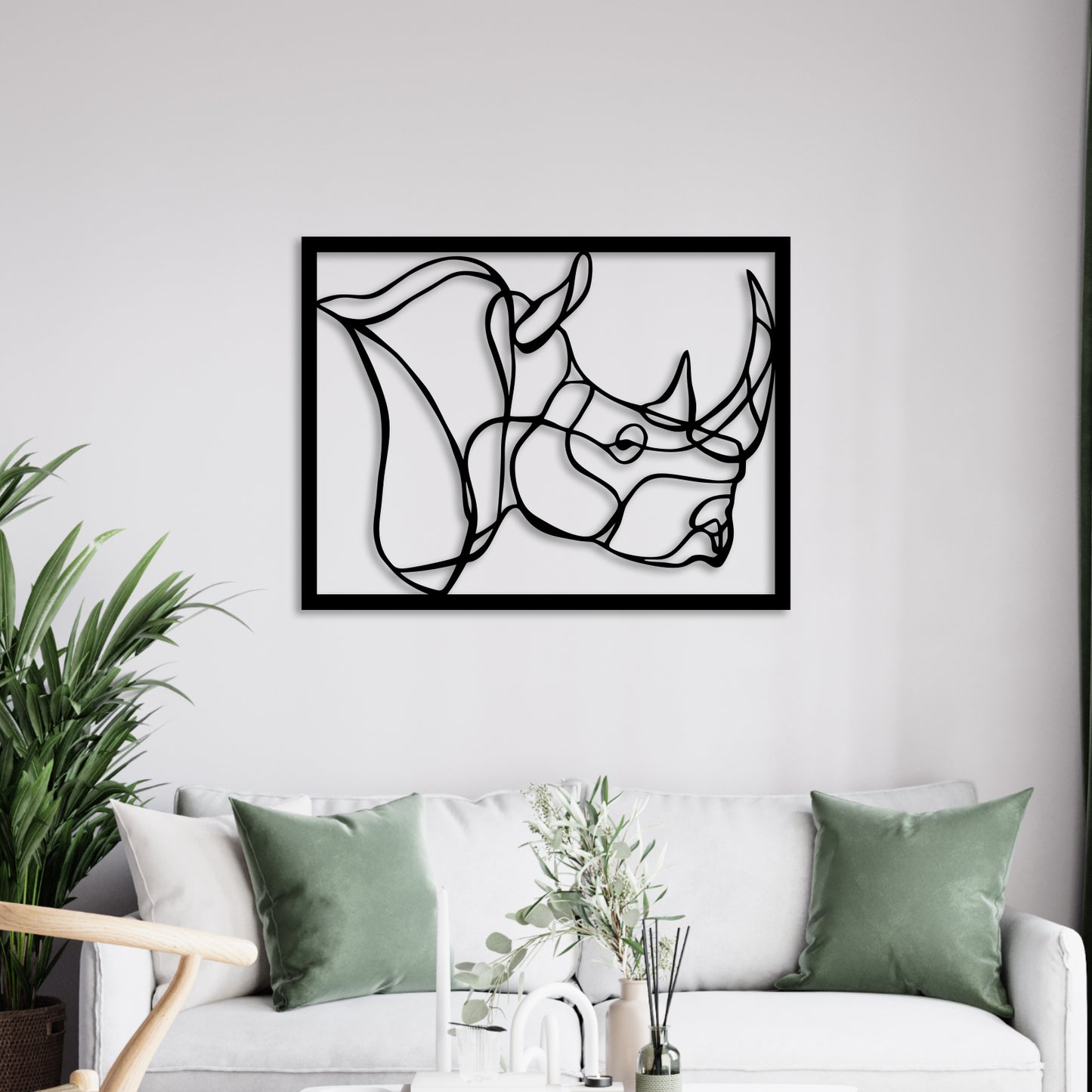 Rhinoceros Metal Wall Art