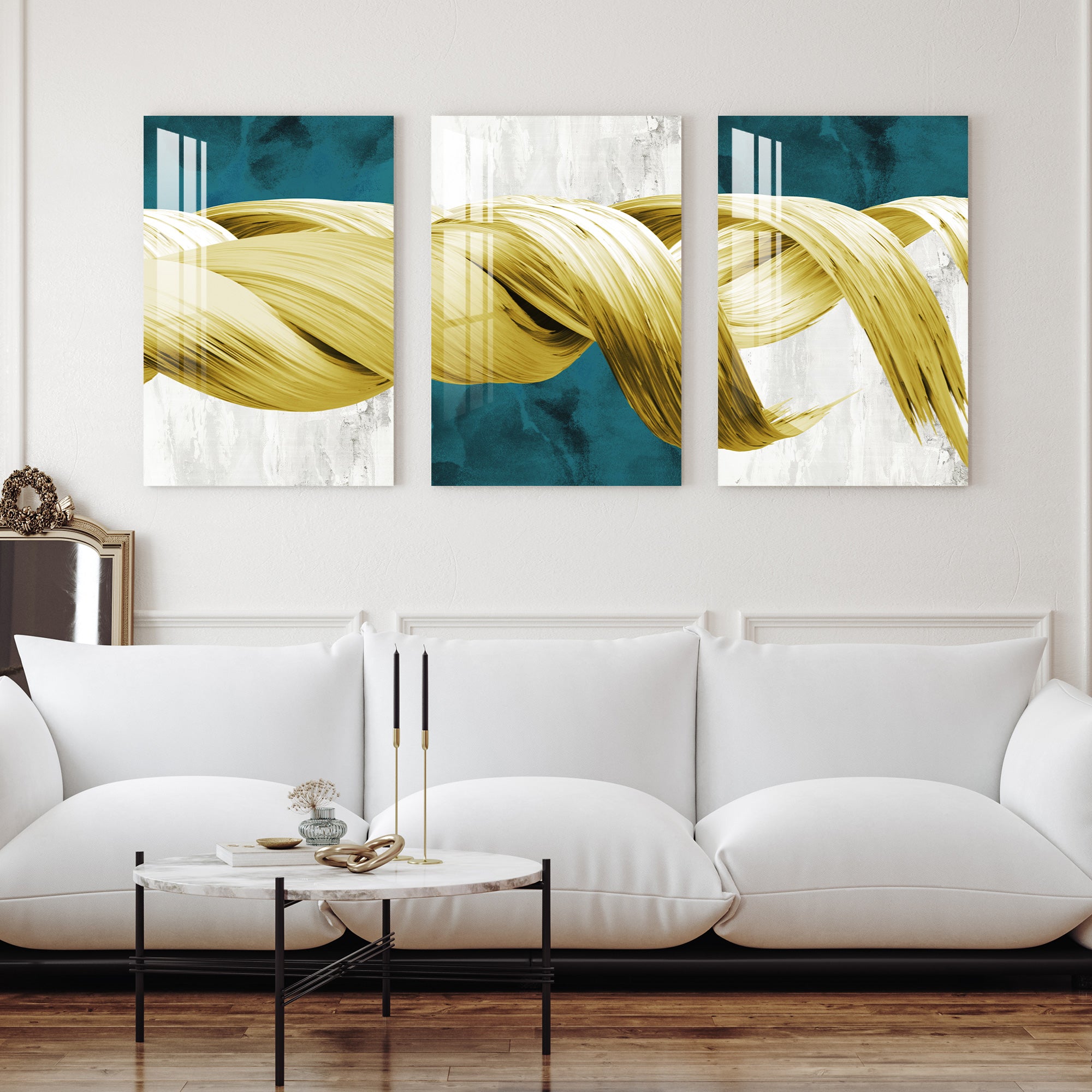 Golden Knot Acrylic Wall Art (Set of 3)