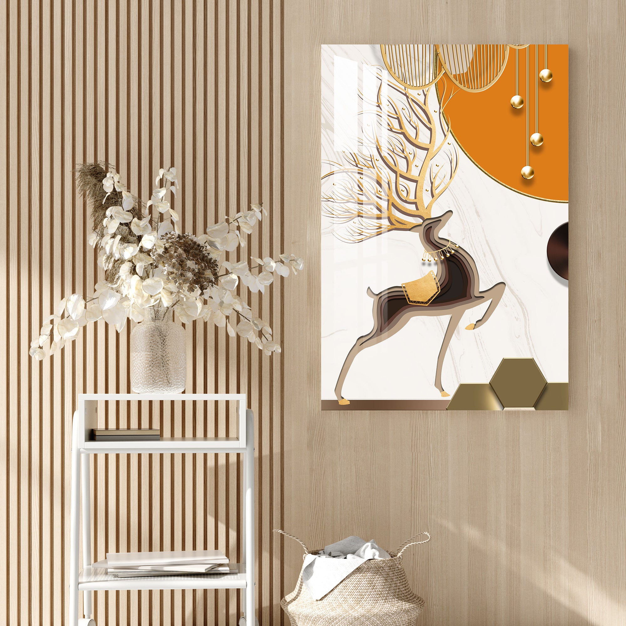 Ornated Deer Acrylic Wall Art