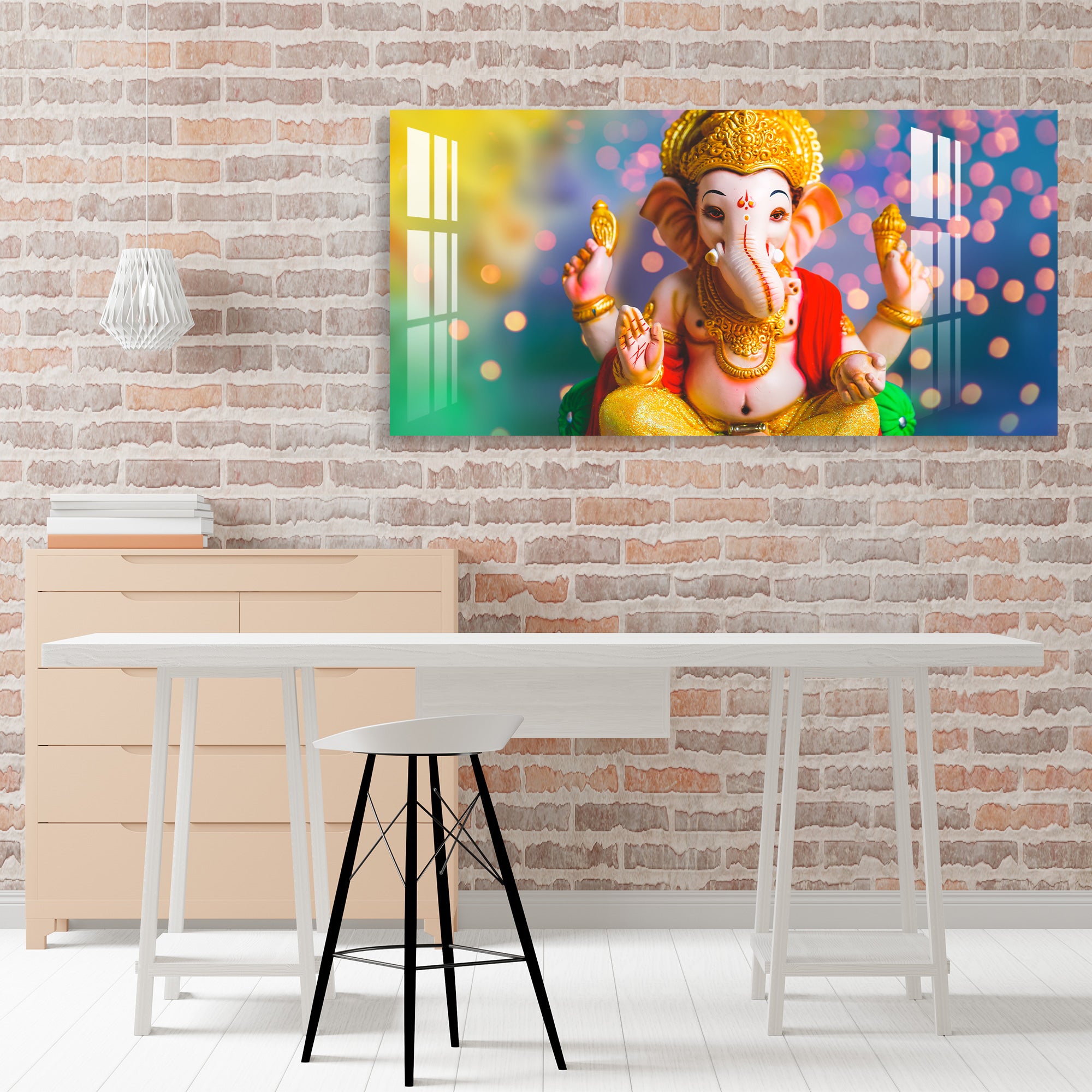 Glittery Ganesh Acrylic Wall Art