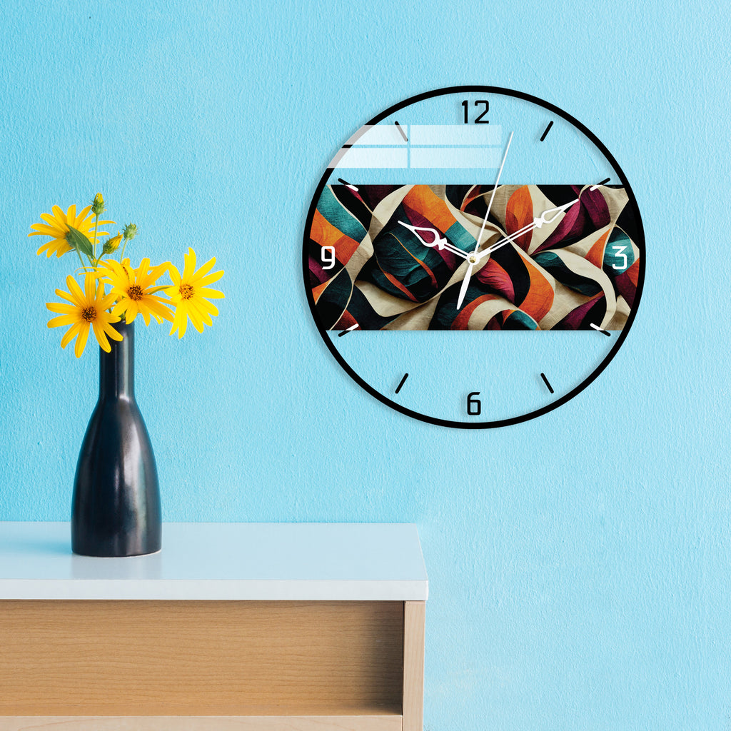 Multicolored Printed Acrylic Wall Clock