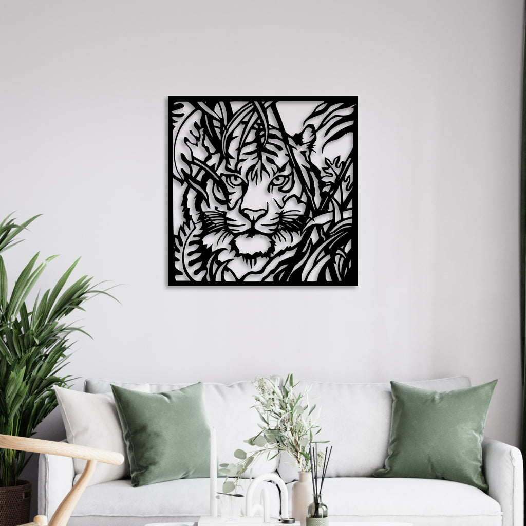 Tiger in Forest Metal Wall Art