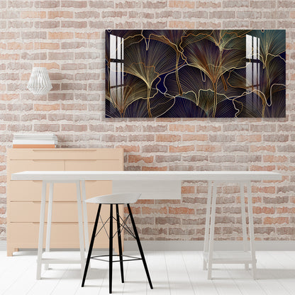 Golden Leaves Acrylic Wall Art