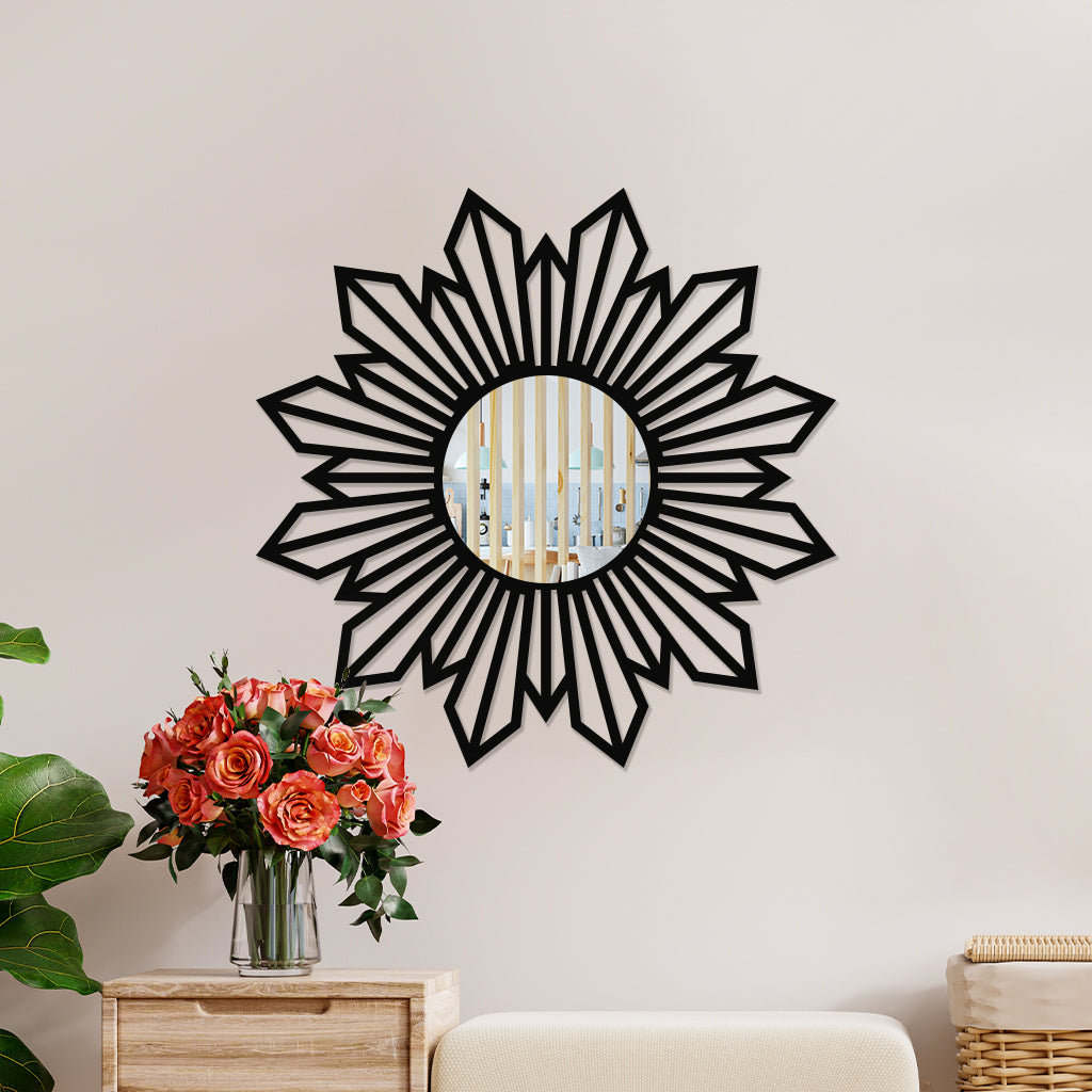 Flower Shaped Metal Wall Mirror