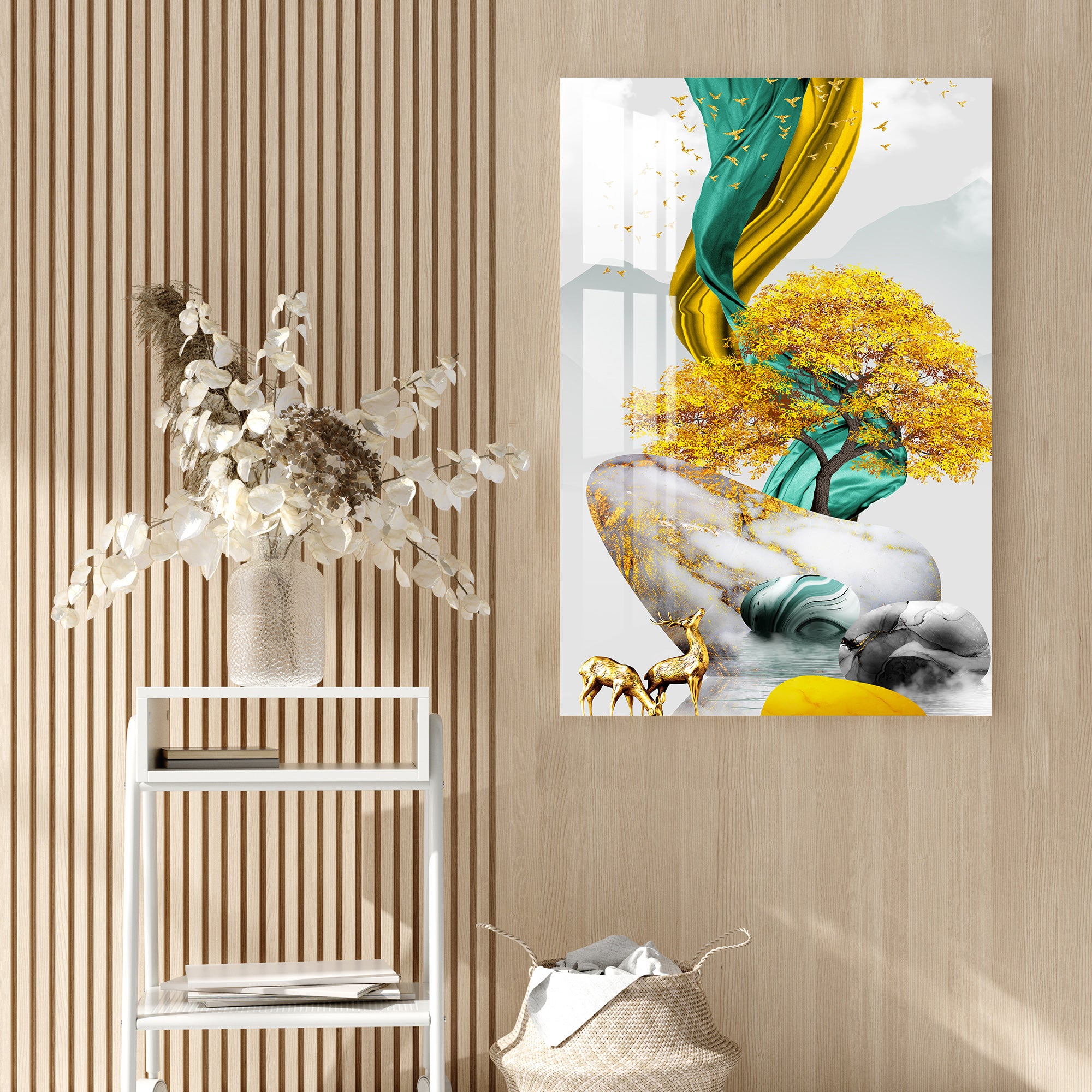 Golden Affection Acrylic Wall Art