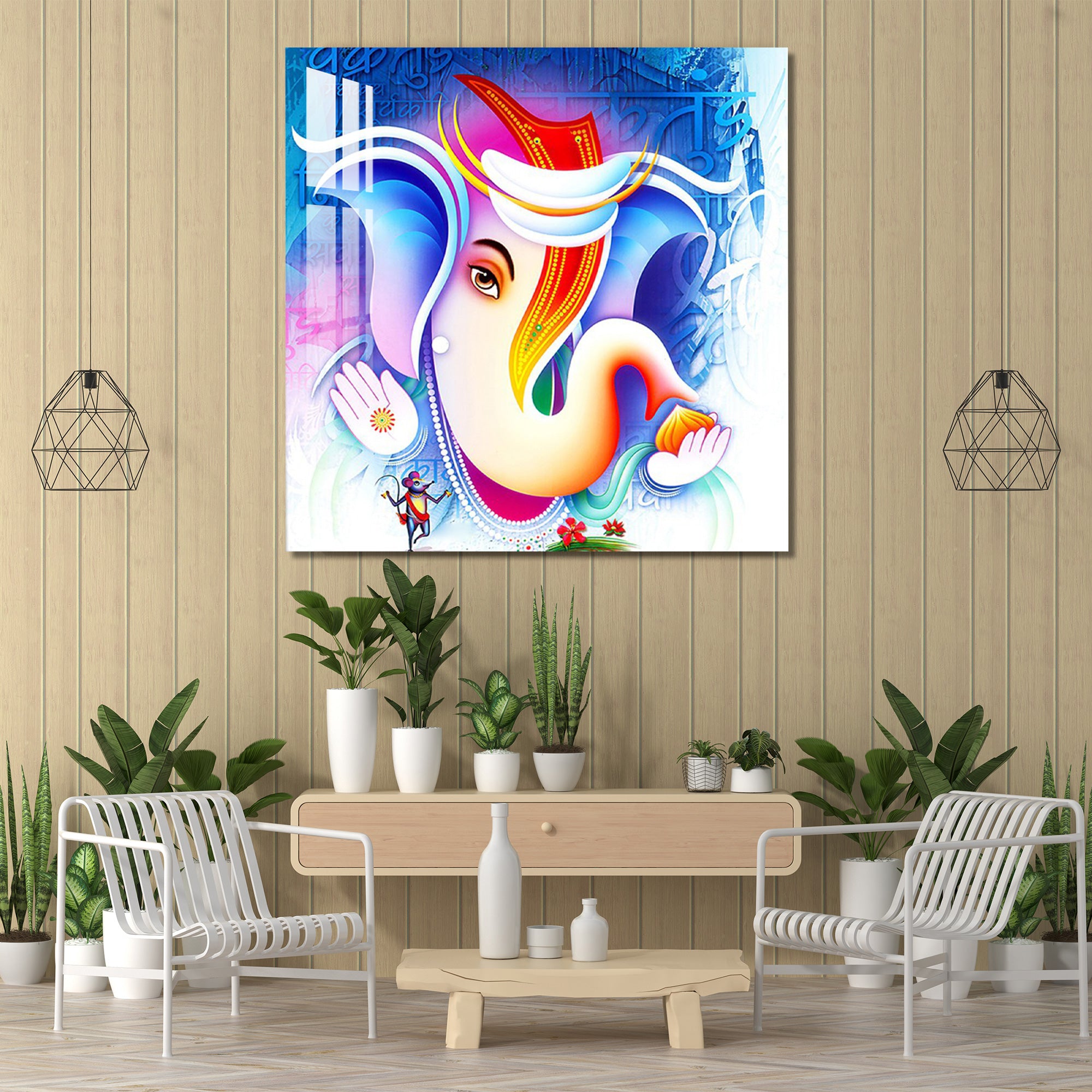 Lord Ganesh with Modak Acrylic Wall Art
