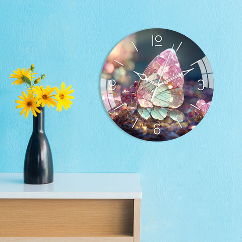 Crystal Wings Printed Acrylic Wall Clock