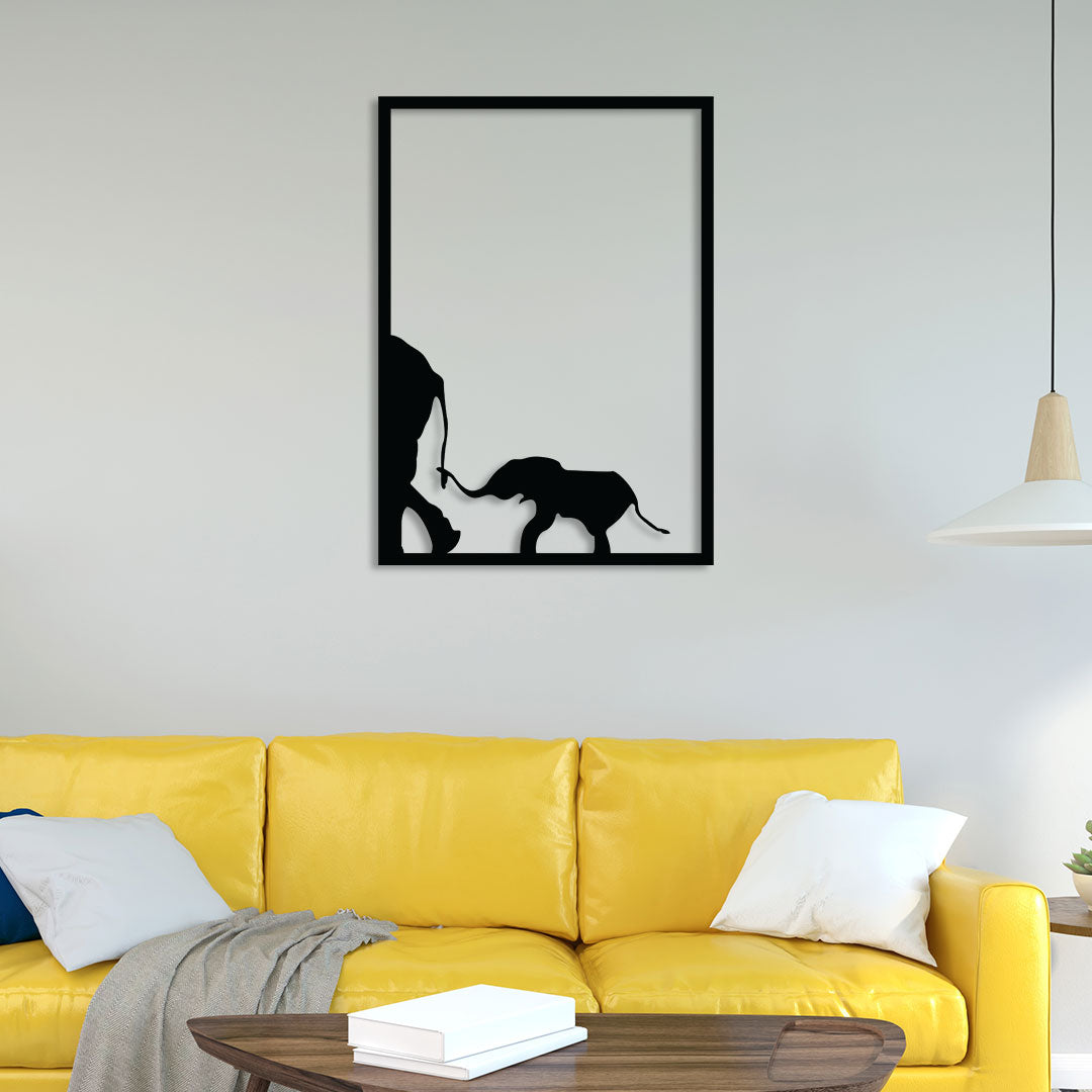 Elephant Family Metal Wall Art