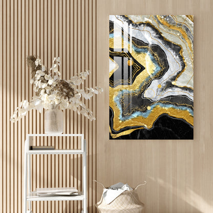 White & Golden Wave Acrylic Wall Art