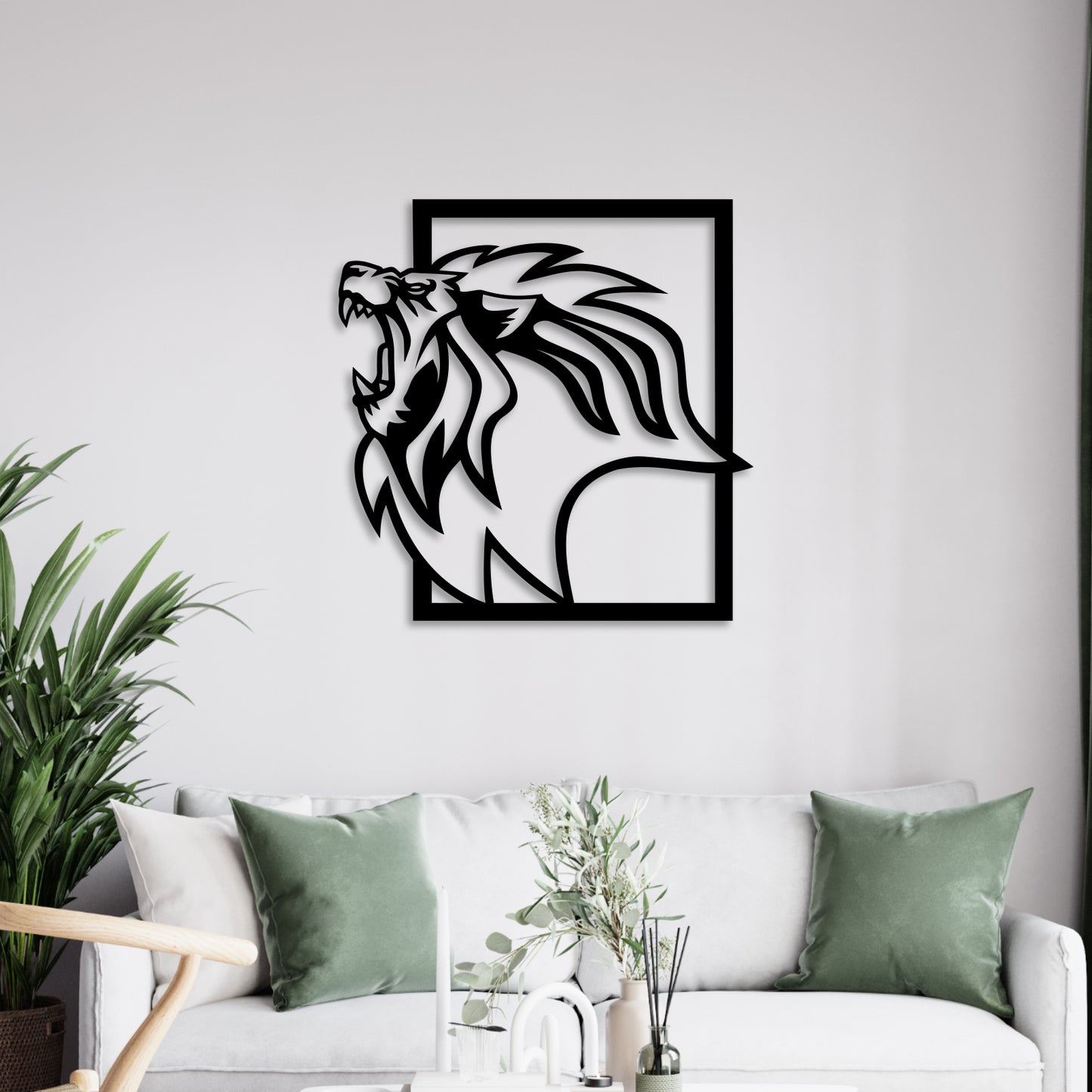 Ferocious Lion Metal Wall Art