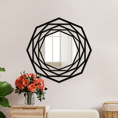 Octagonal Shaped Metal Wall Mirror