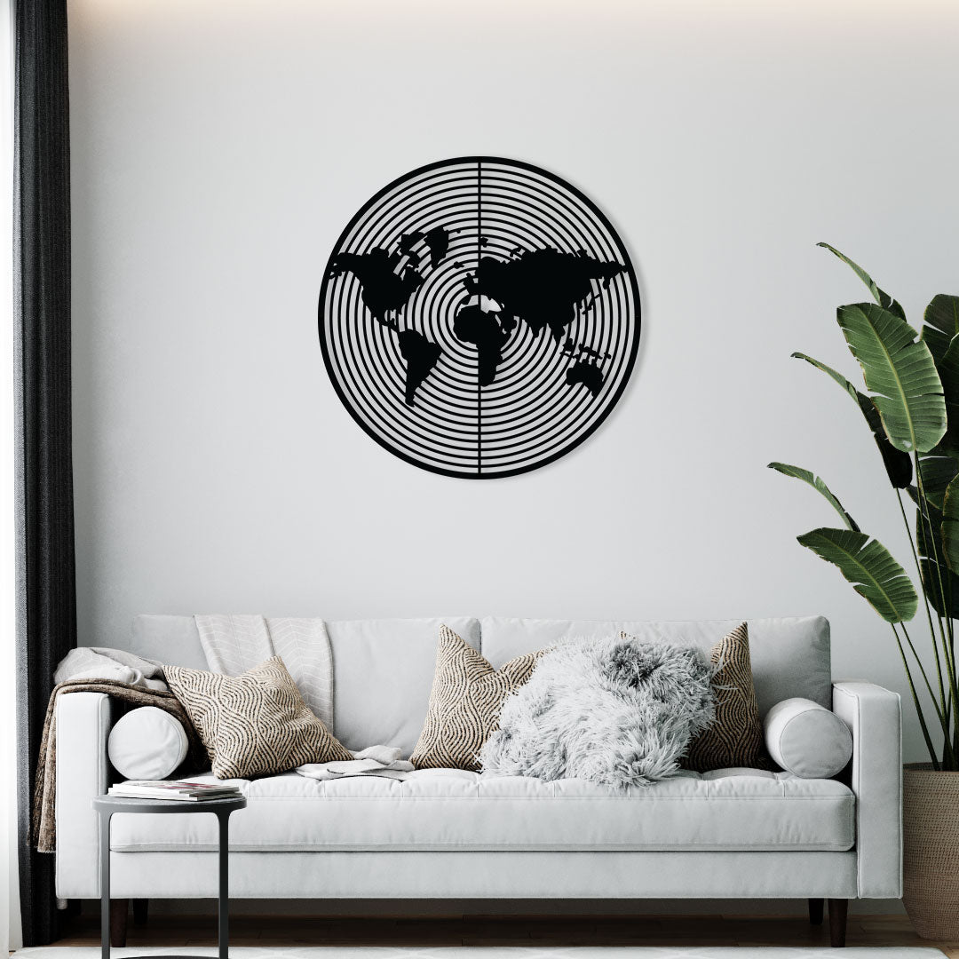 World Map Metal Wall Art