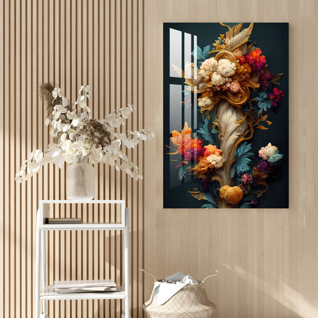 Alluring Colorful Flower Bouquet Acrylic Wall Art