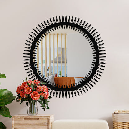 Contemporary Round Metal Wall Mirror