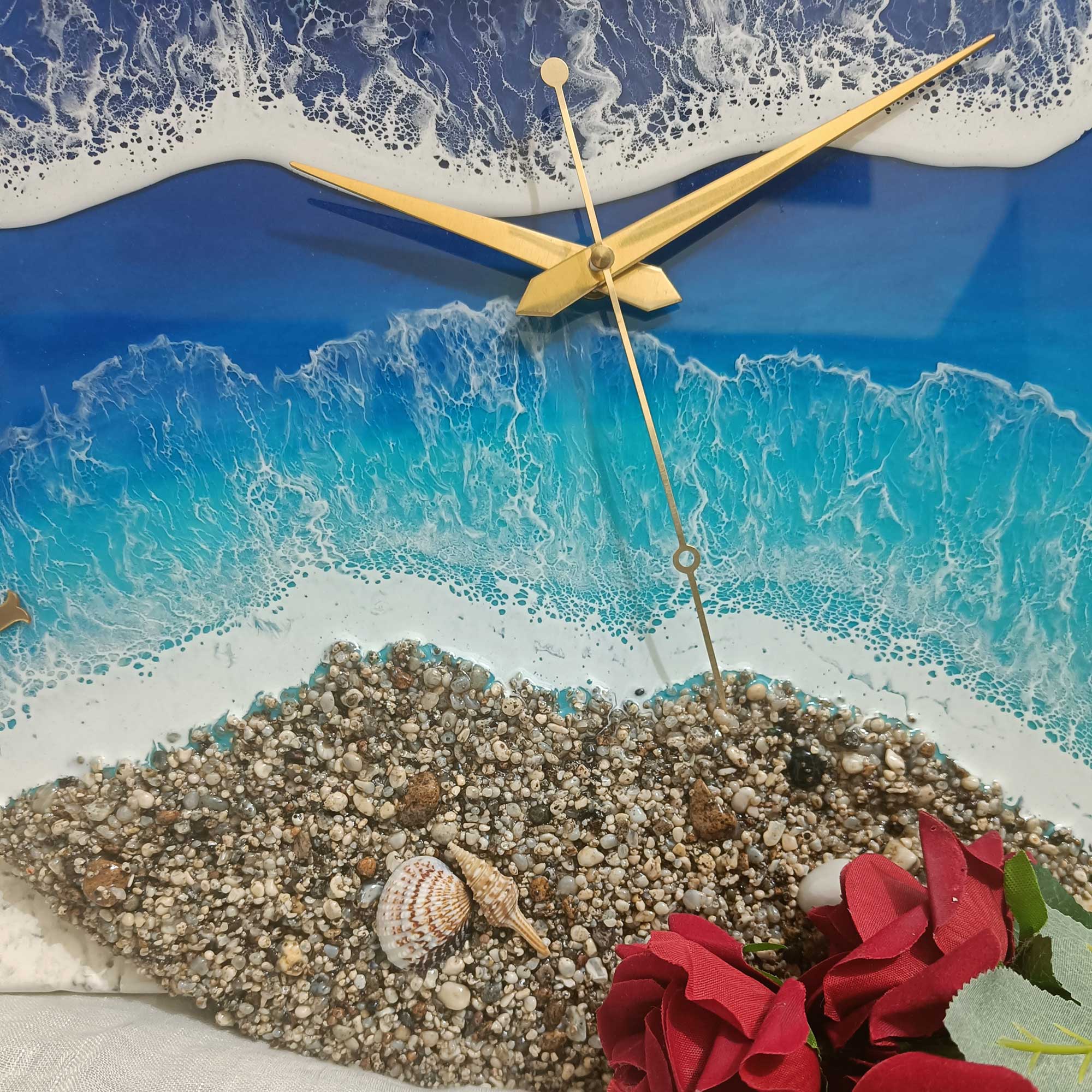 Beach On Sky Epoxy Resin Wall Clock