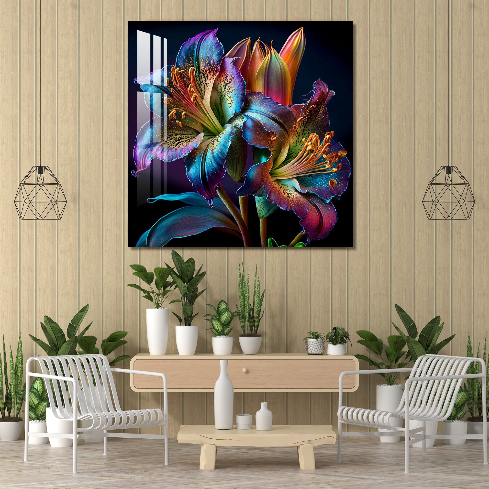 The Rainbow Flower Acrylic Wall Art