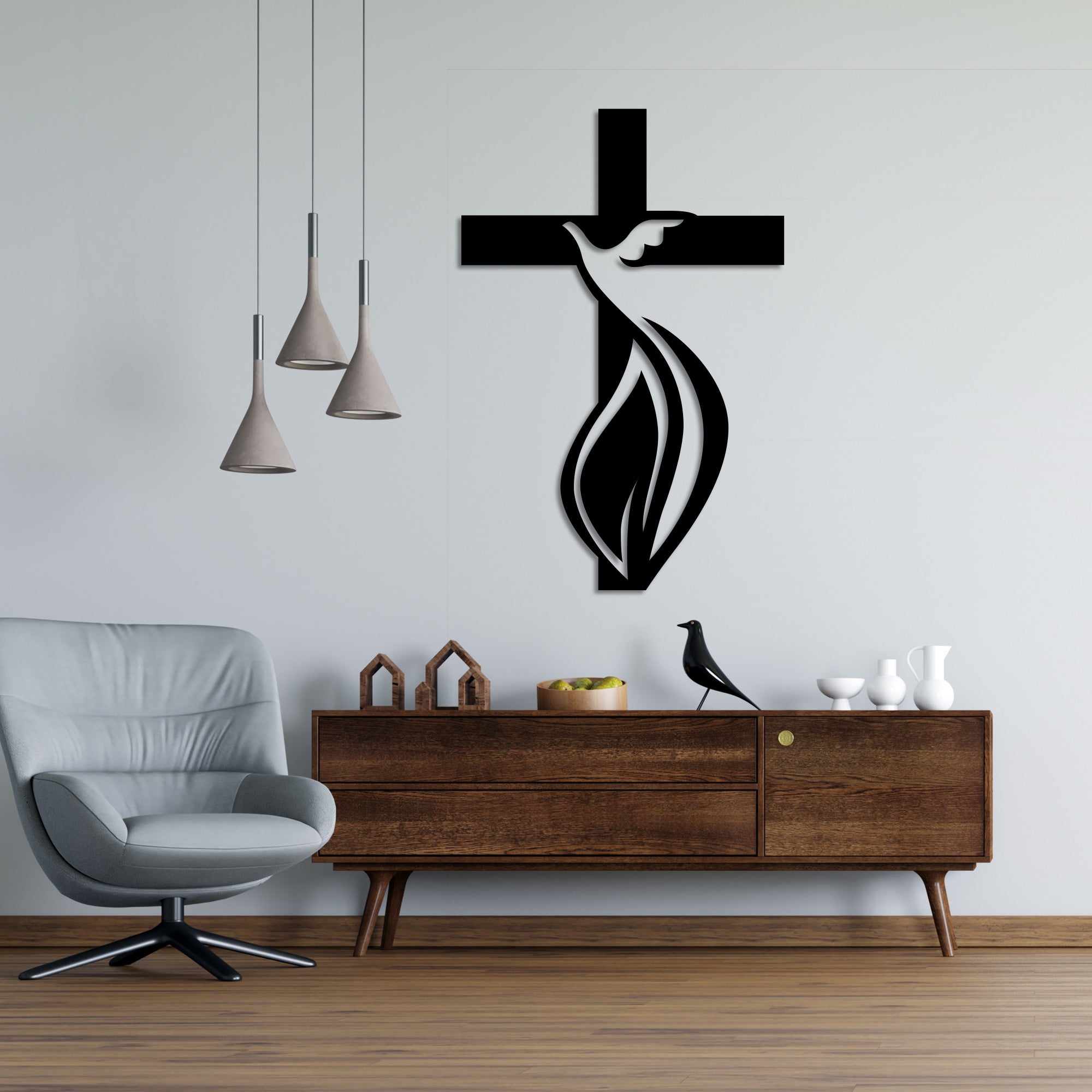 Christian Cross Metal Wall Art