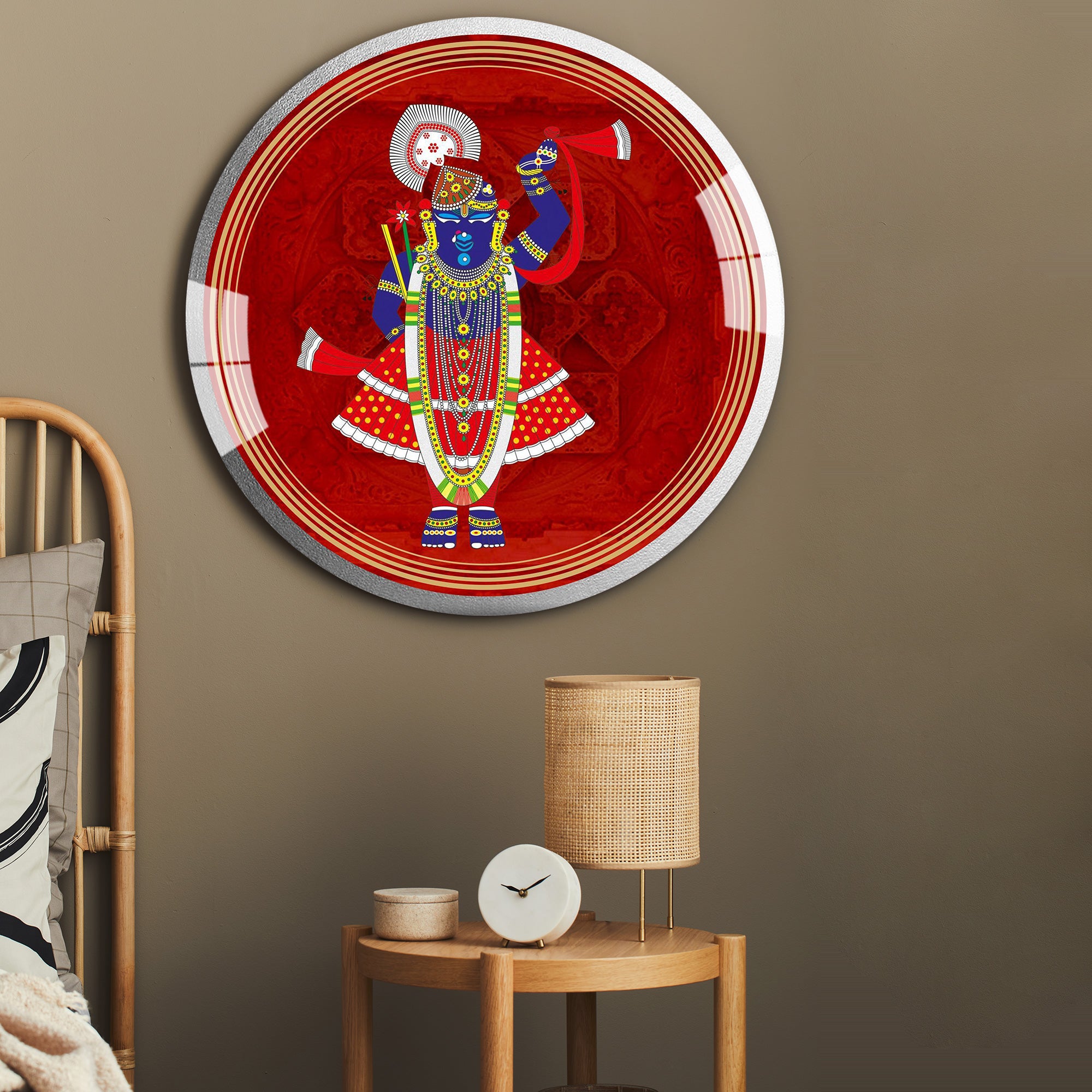 Lord Shreenathji Round Acrylic Wall Art