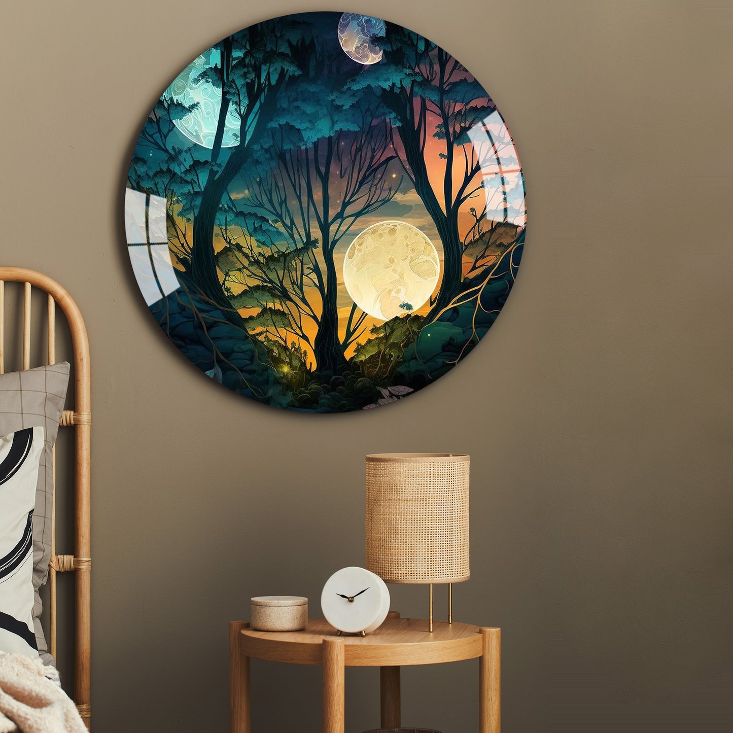 Tropical Glow Round Acrylic Wall Art