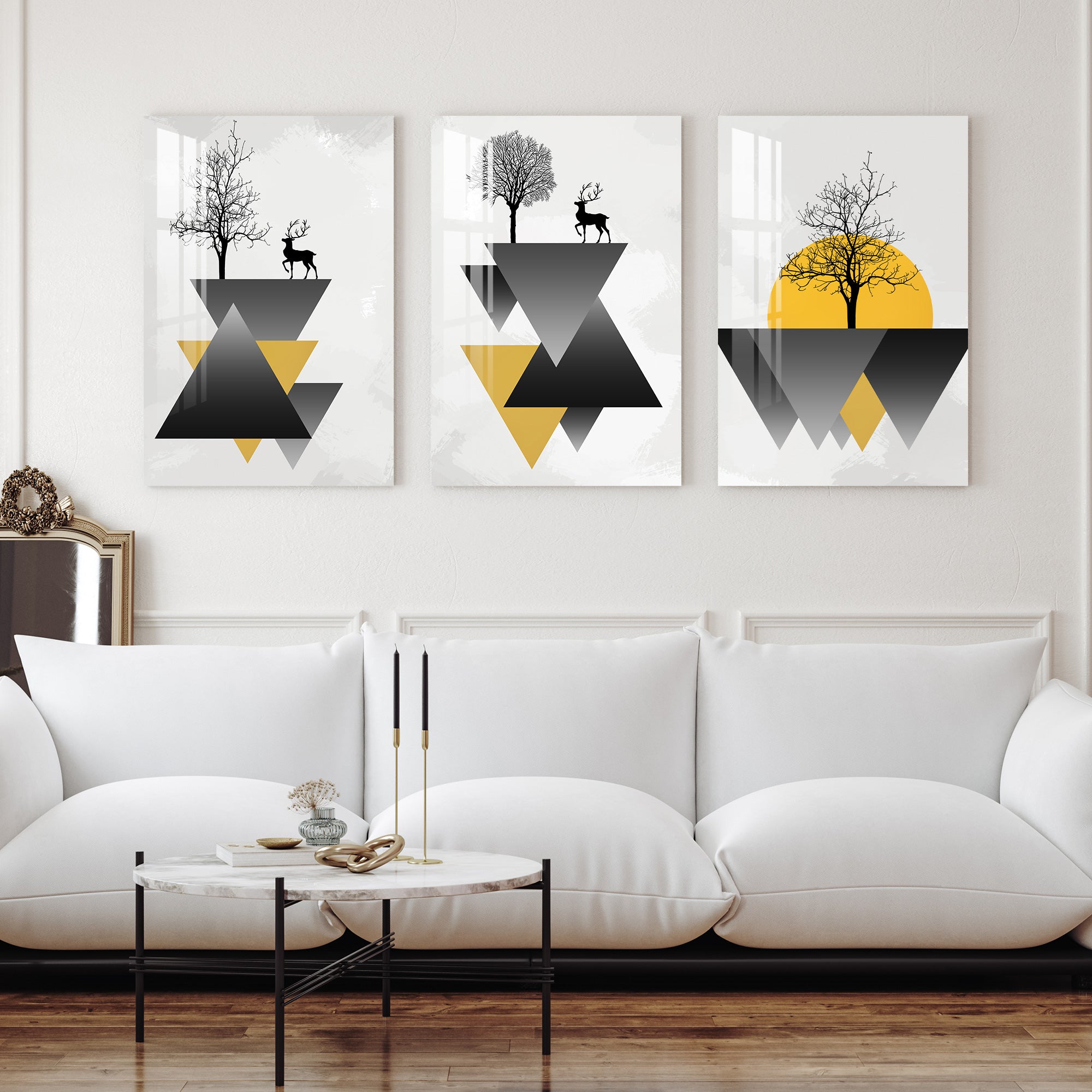 Modern Abstract Acrylic Wall Art (Set of 3)