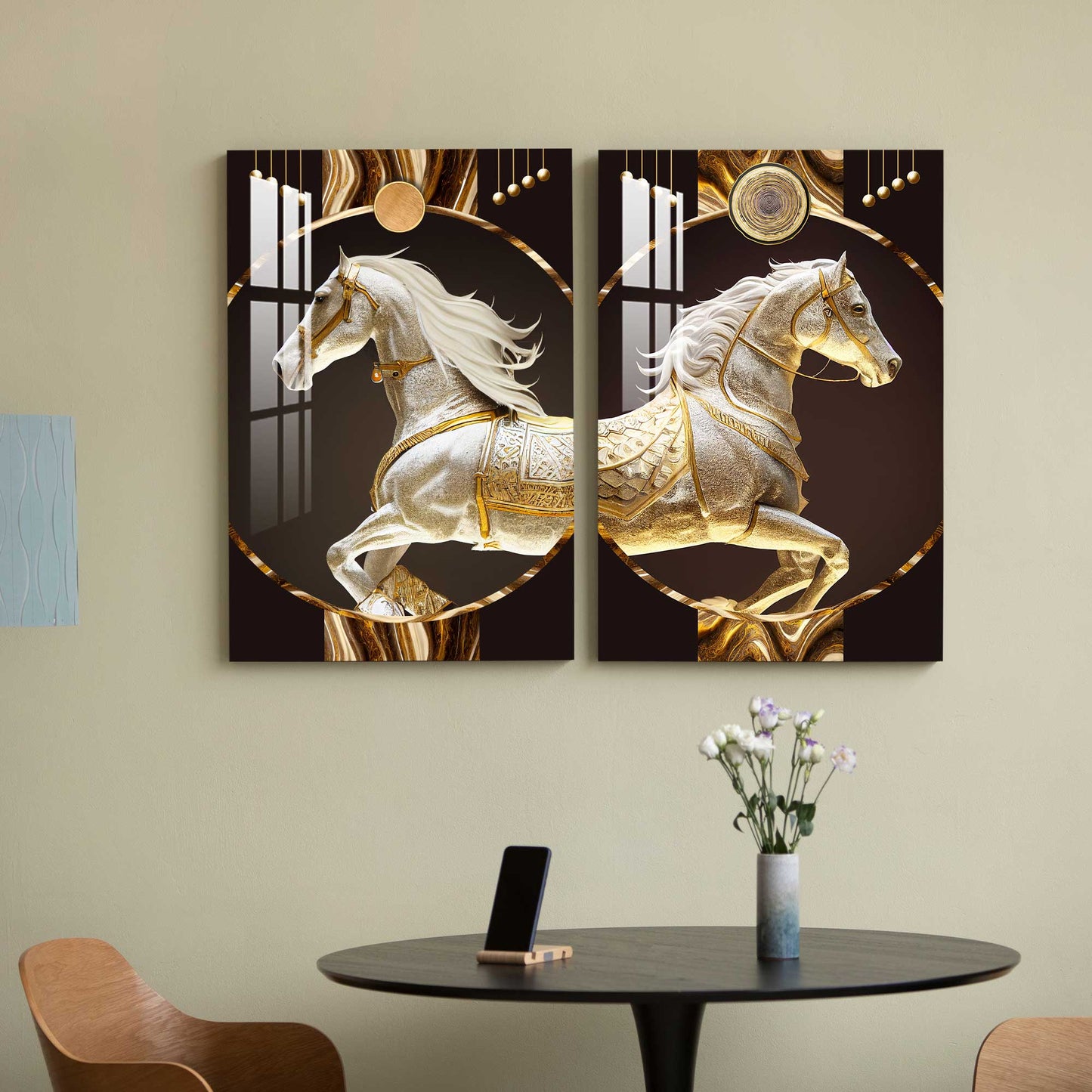 Horses of Fortune Acrylic Wall Art (Set Of 2)