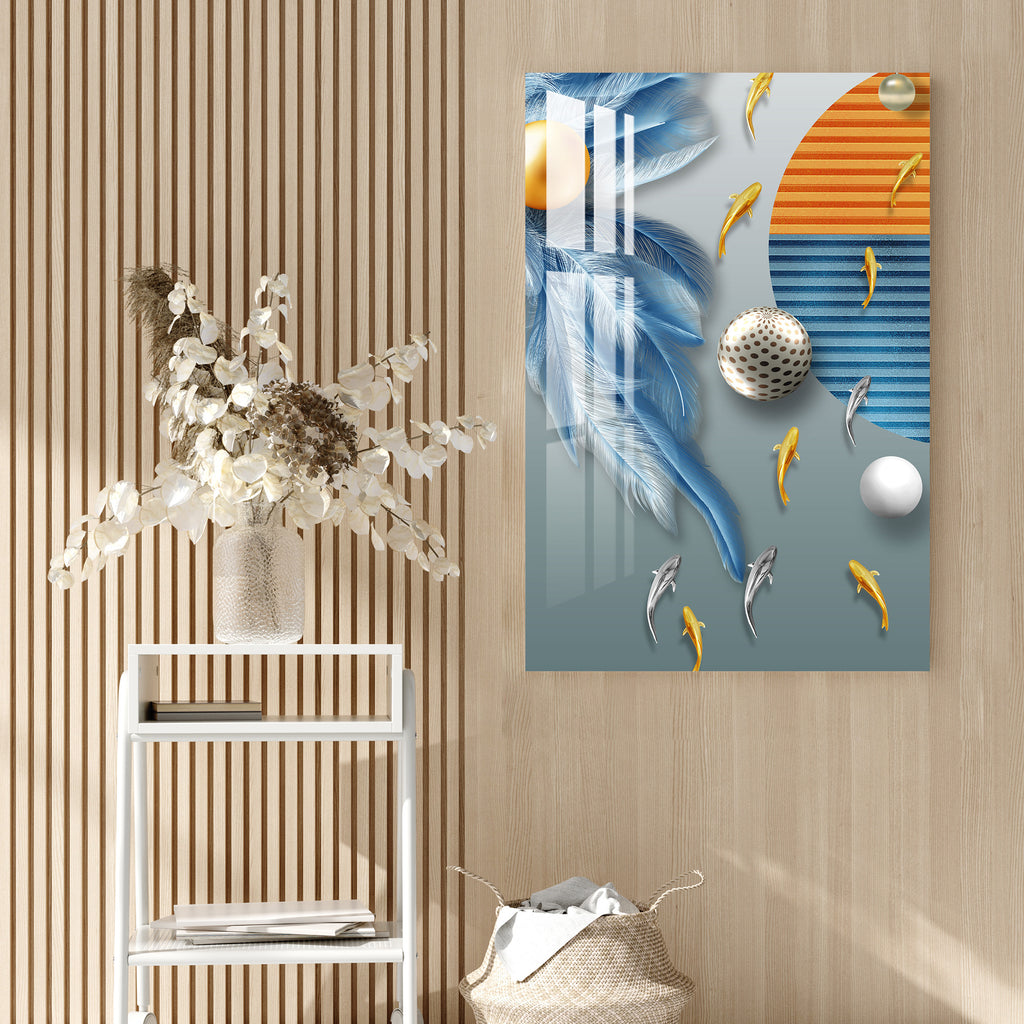 Fishes with Feathers Acrylic Wall Art