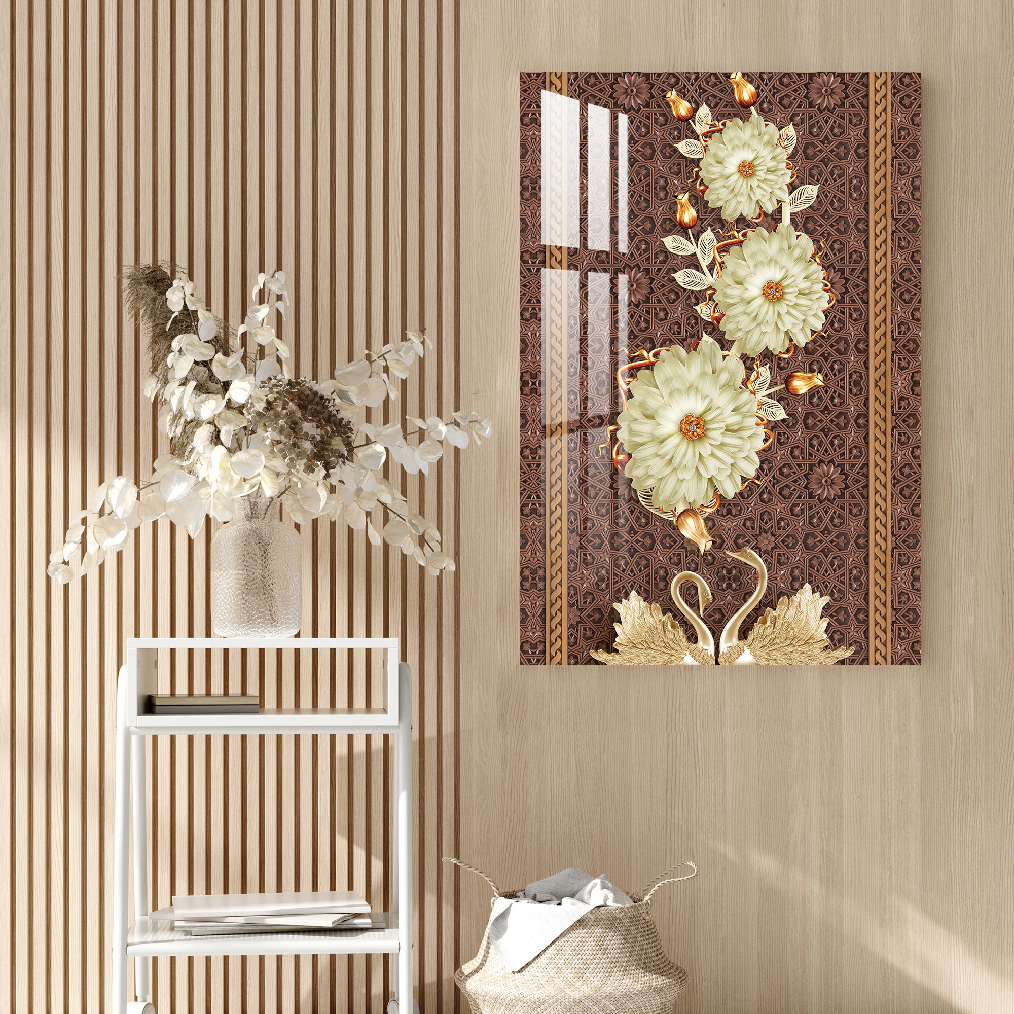 White Monarch Flower Acrylic Wall Art