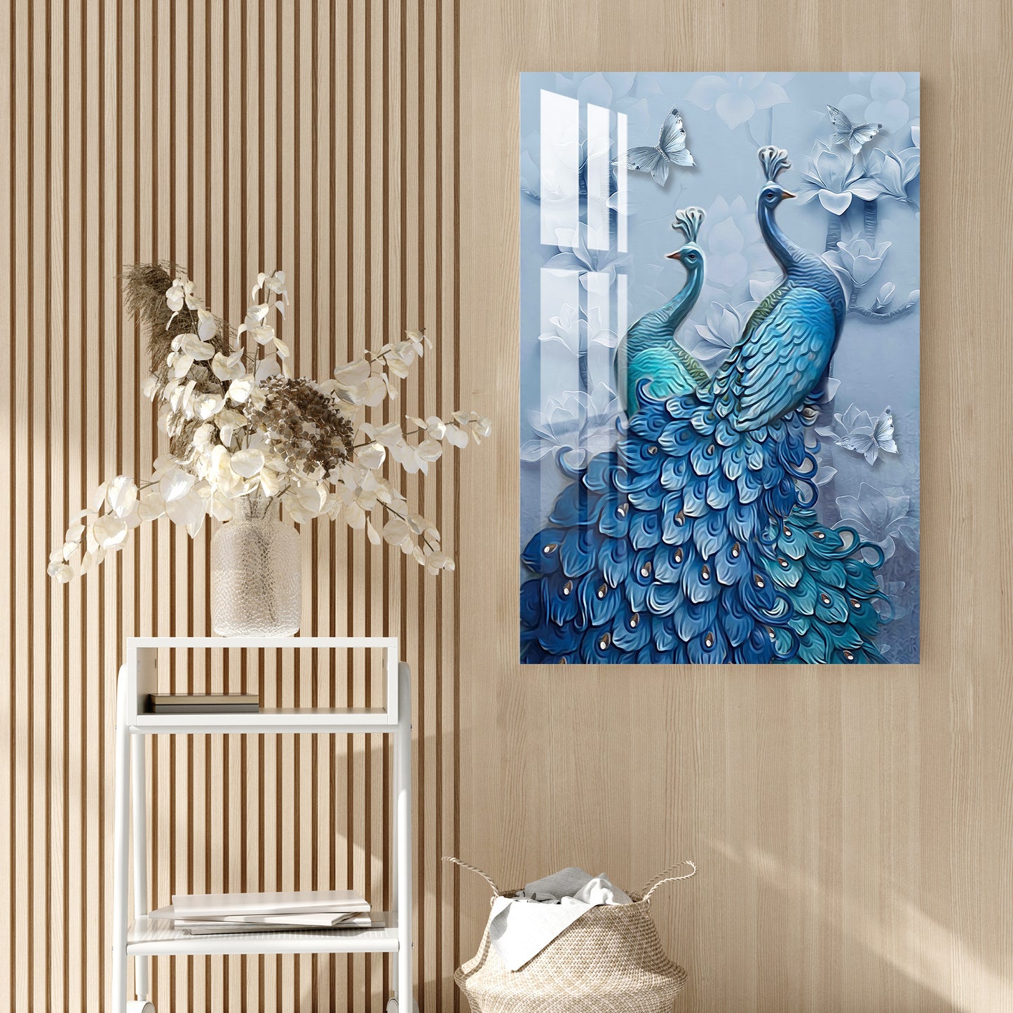 Loving Peacock Pair Acrylic Wall Art