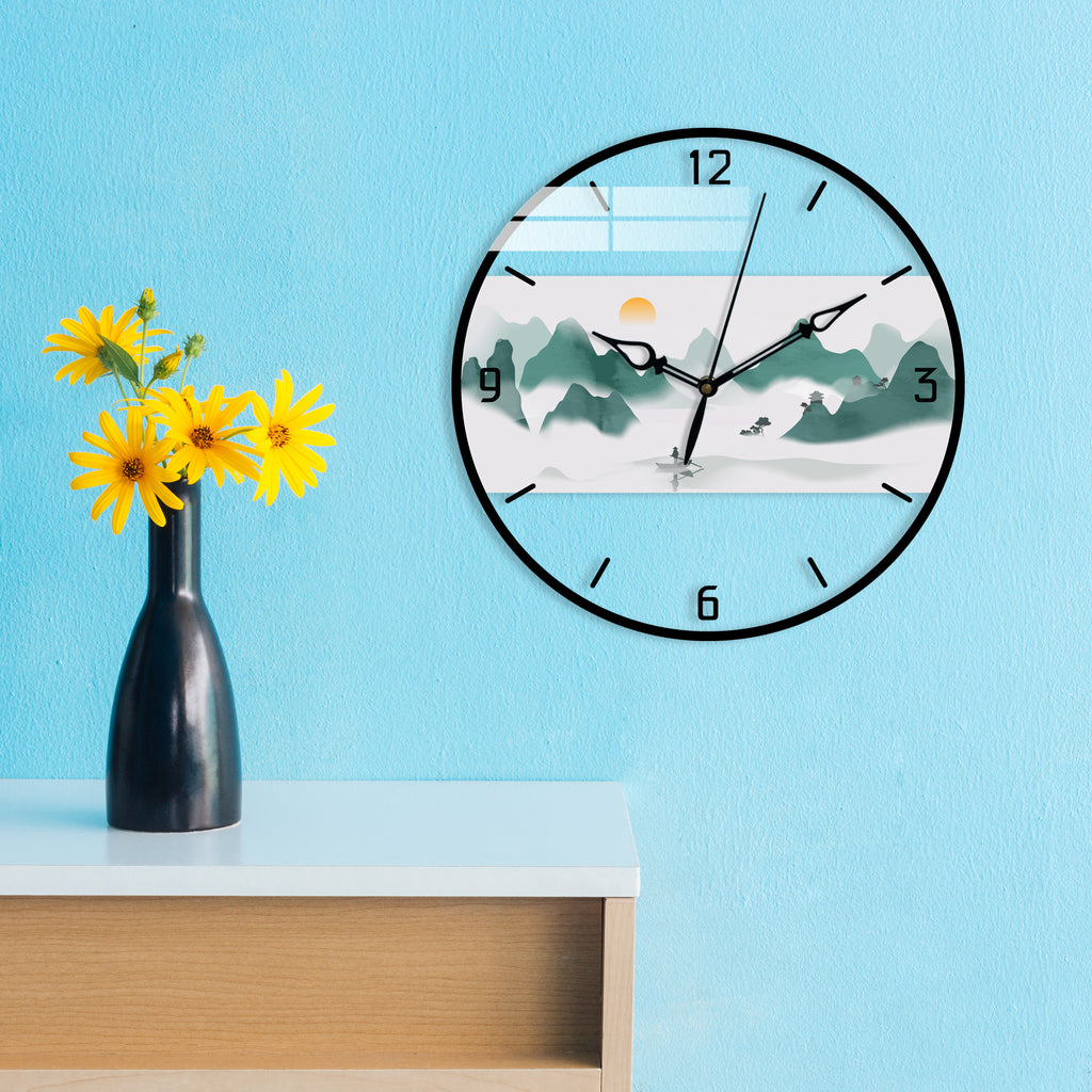 Snowy Morning Printed Acrylic Wall Clock