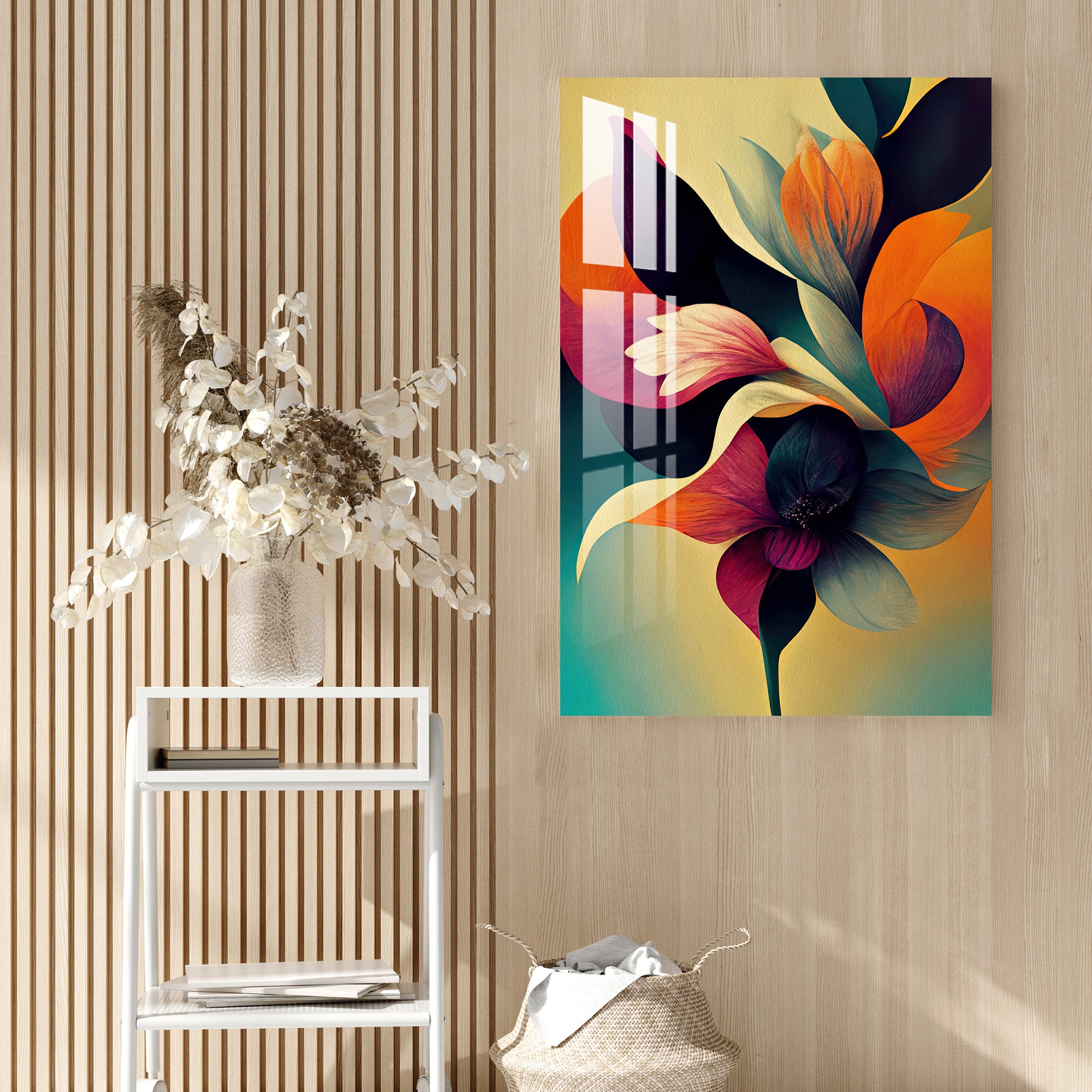 Colorful Glowing Flower Acrylic Wall Art