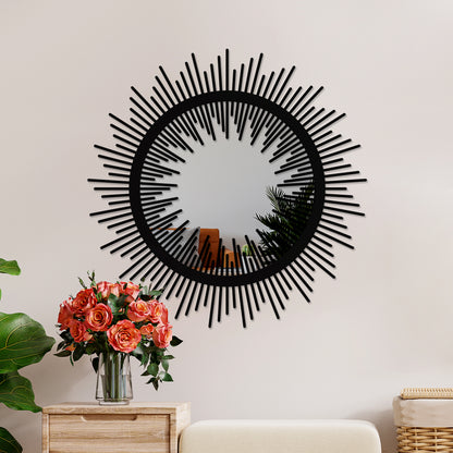 Classic Sunburst Metal Wall Mirror