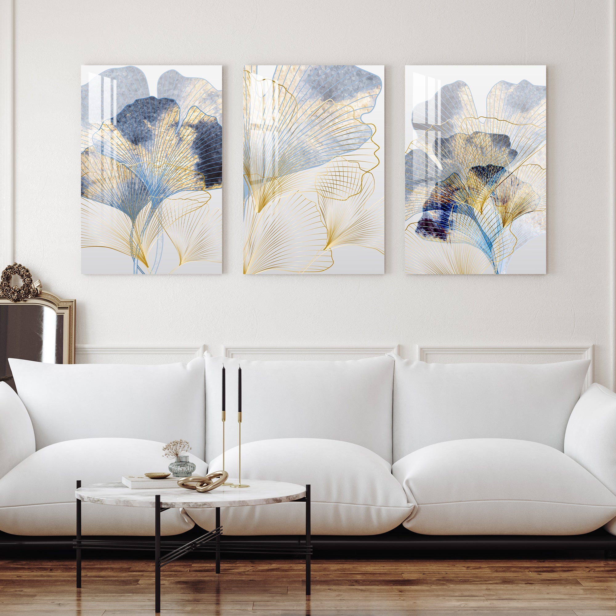 Gingko Floral Acrylic Wall Art (Set of 3)