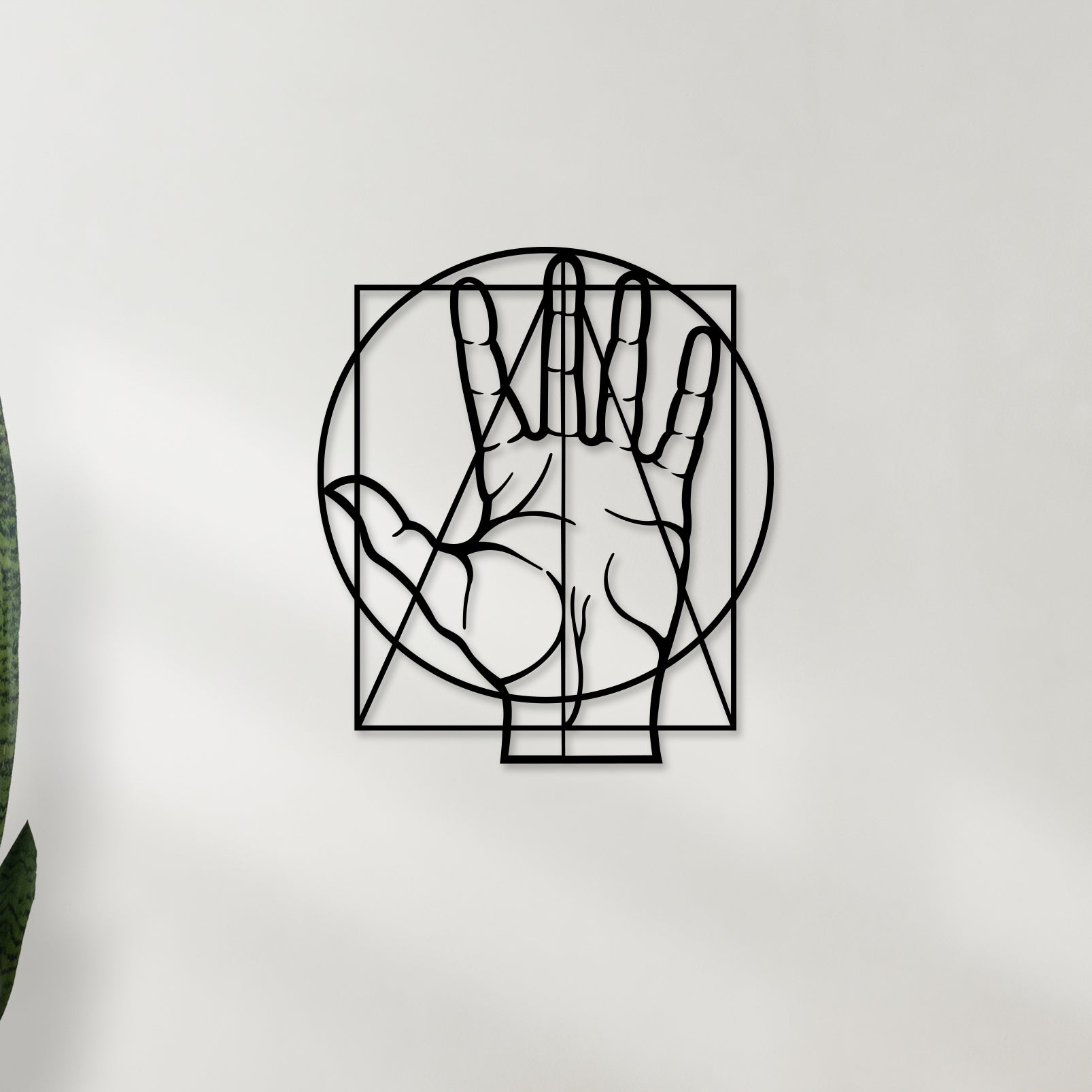 Geometric Hand Metal Wall Art