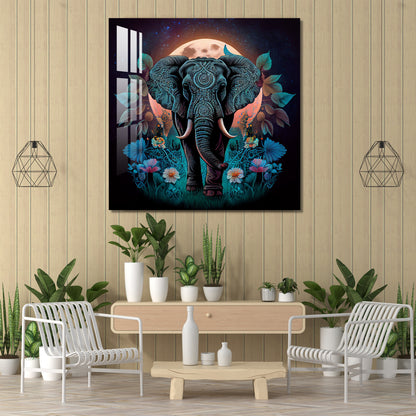 Decorated Elephant Acrylic Wall Art