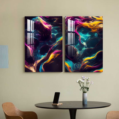 Waves of Wonder Acrylic Wall Art (Set Of 2)