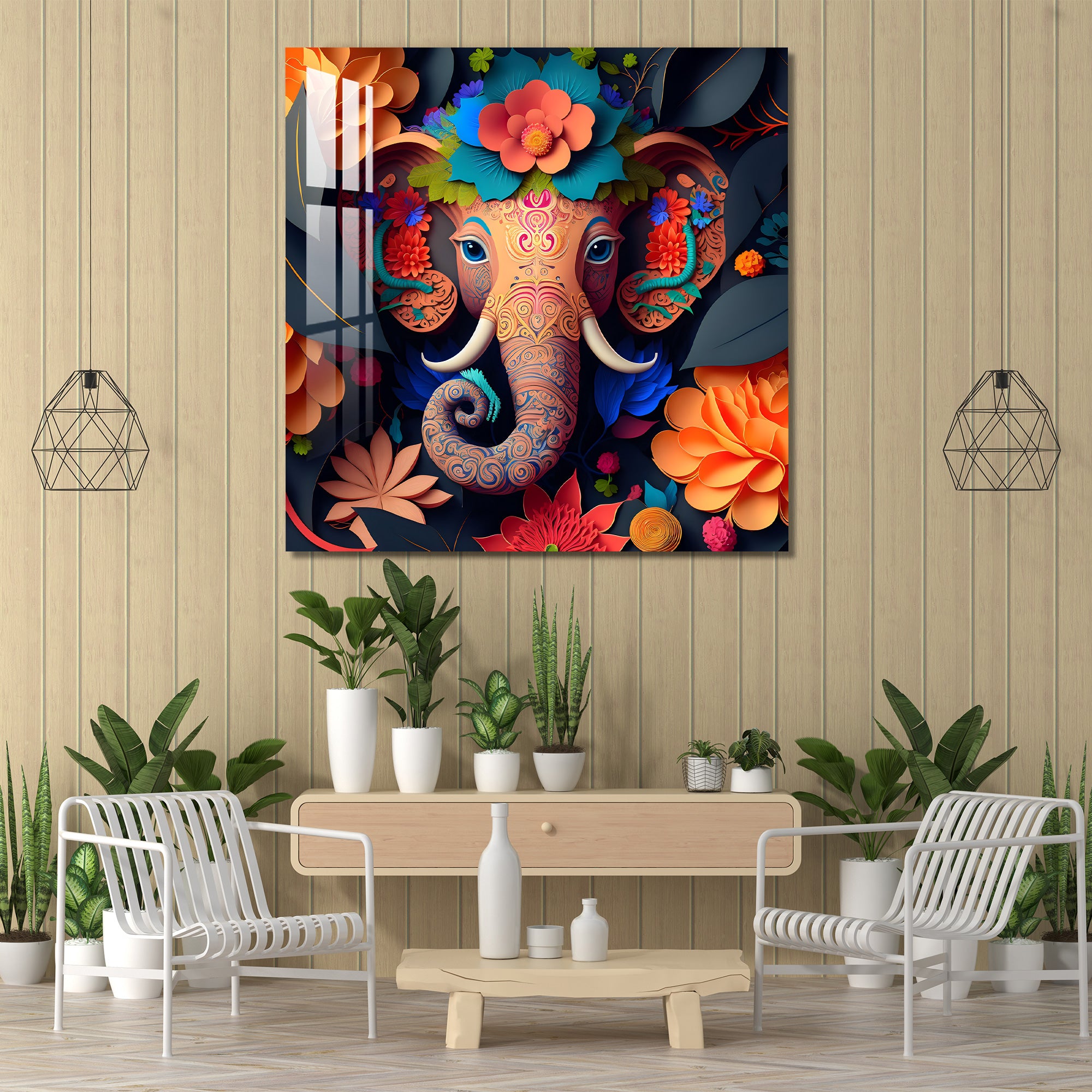 Unique & Decorated Ganesha Acrylic Wall Art