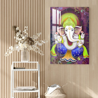 Colorful Lord Ganesh Acrylic Wall Art