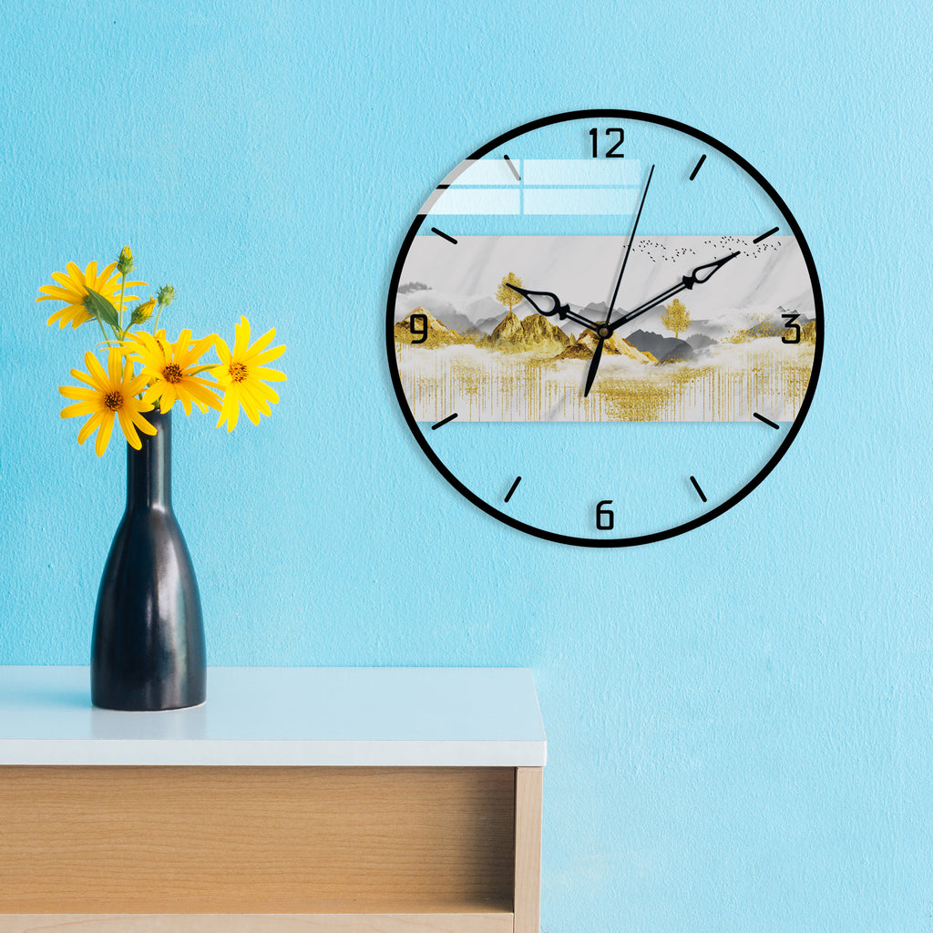 Hills & Mountains Printed Acrylic Wall Clock
