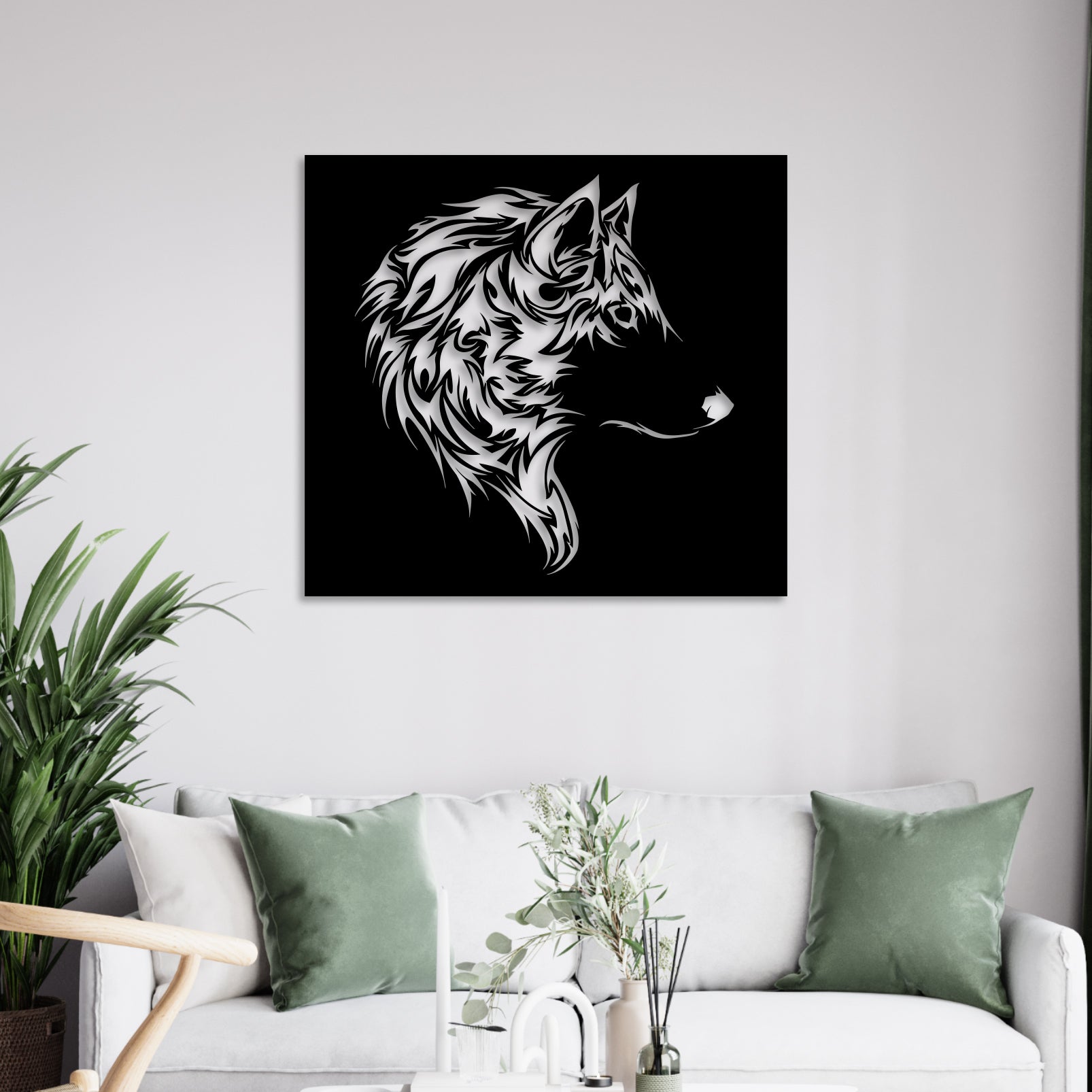 Wolf Face Metal Wall Art