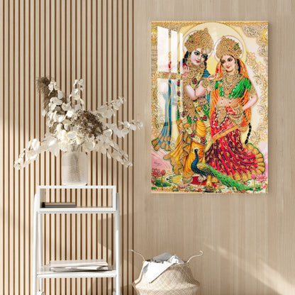 Lord Krishna - Radha Acrylic Wall Art - 29.5X20 inches / 3MM