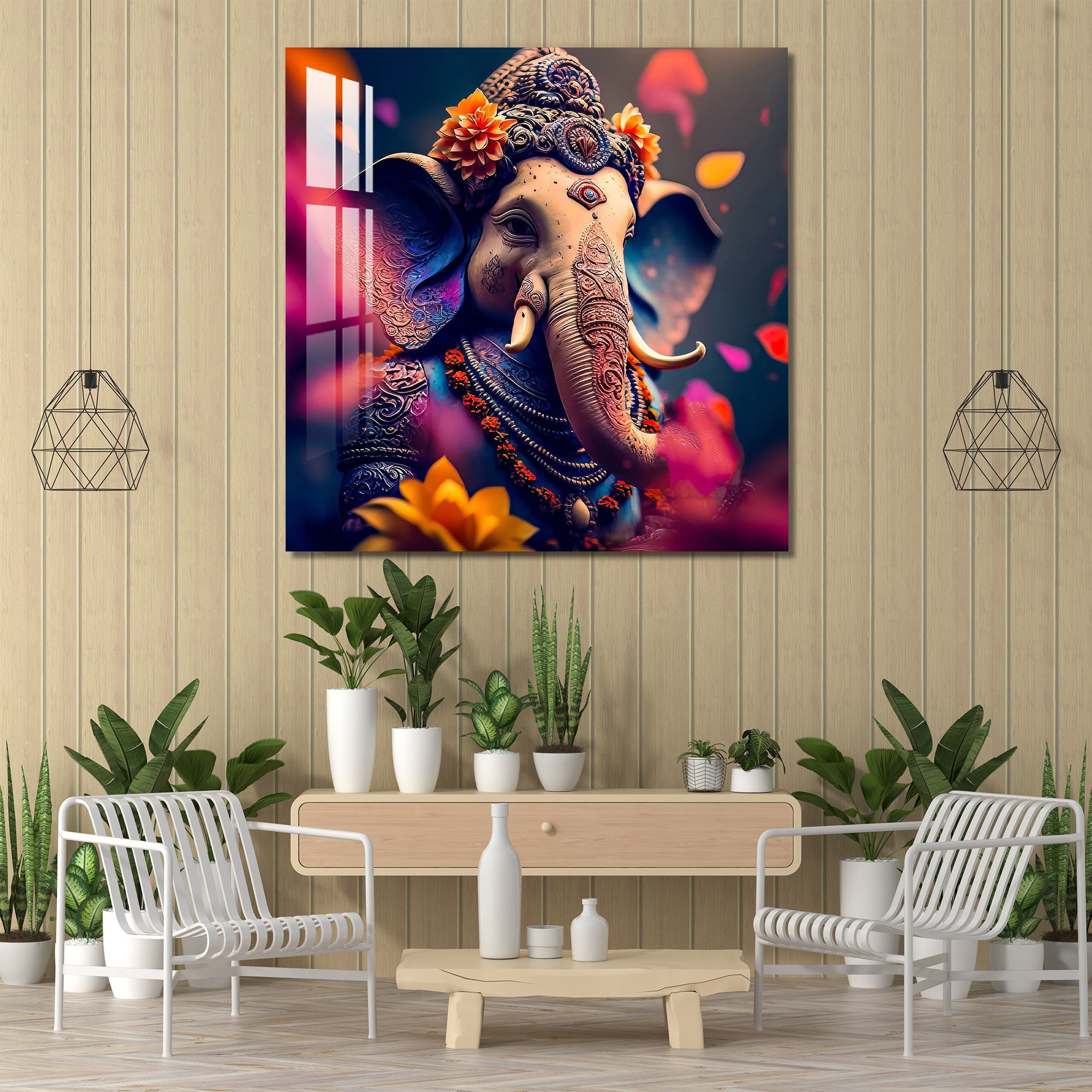 Lively Ganesha Acrylic Wall Art