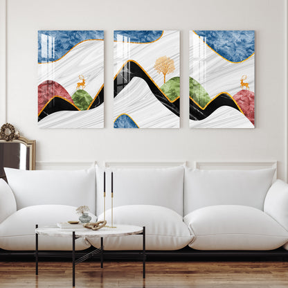 Chinese Landscape Acrylic Wall Art (Set of 3)