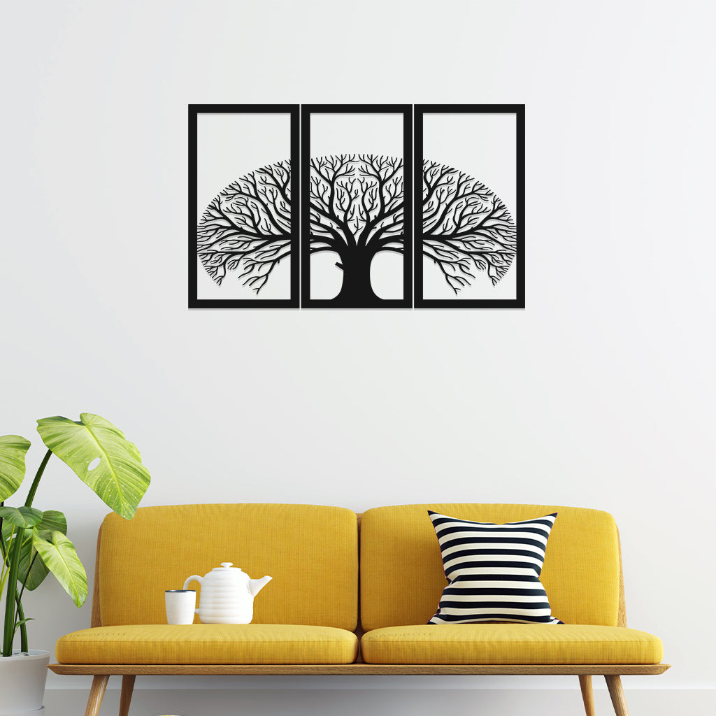 Superb Tree In Frame Metal Wall Art