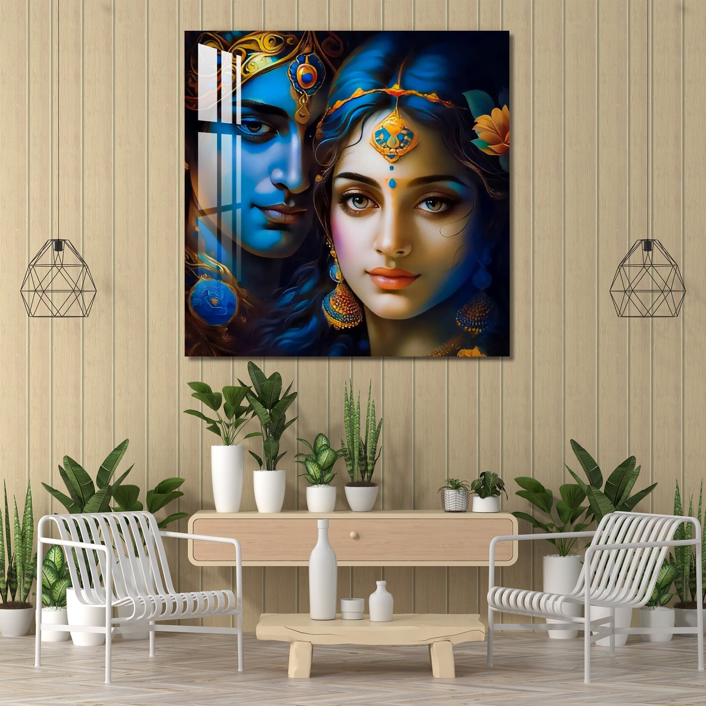 Beautiful Krishna Radha Acrylic Wall Art