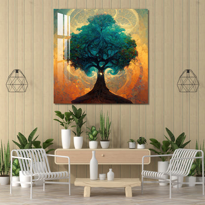 Tree and Sunset Acrylic Wall Art