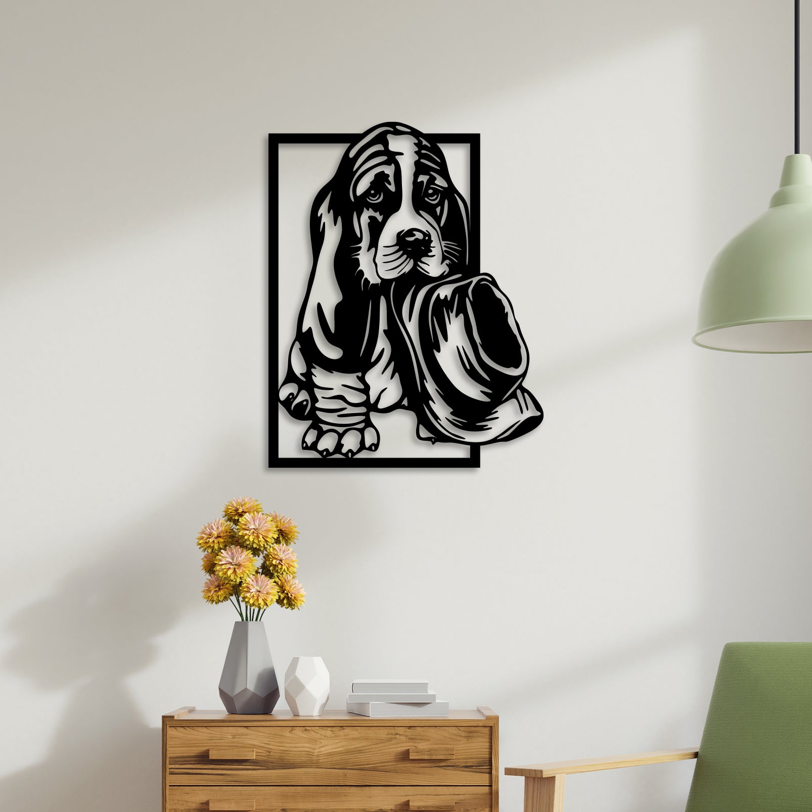 Dog with Hat Metal Wall Art