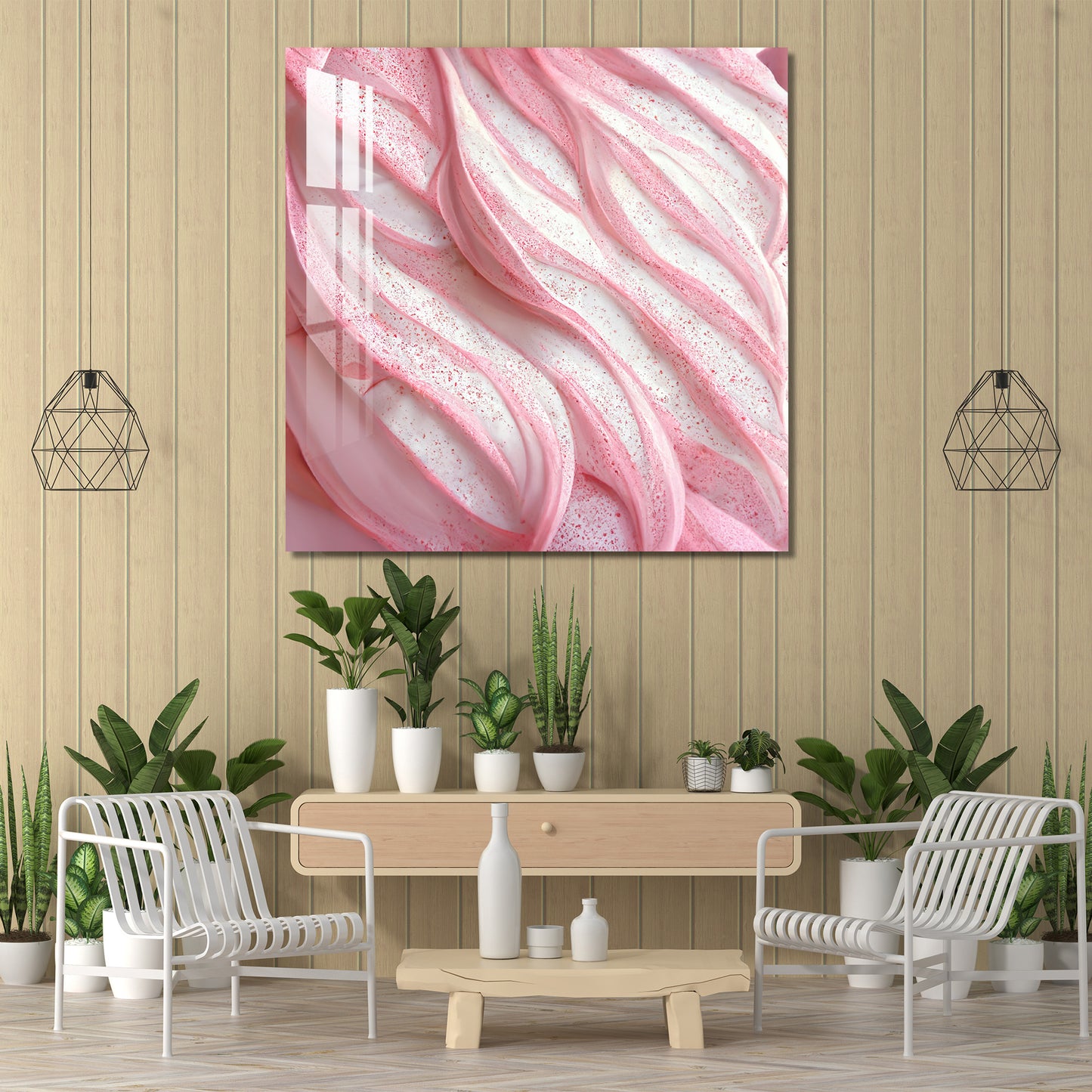 Abstract Pink Layers Acrylic Wall Art