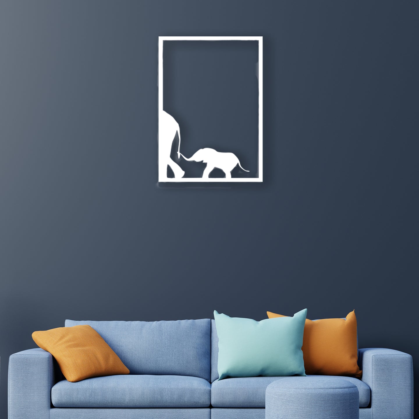 Elephant Family Metal Wall Art